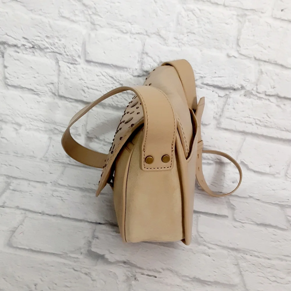 Lucky brend leather studded shoulders bag